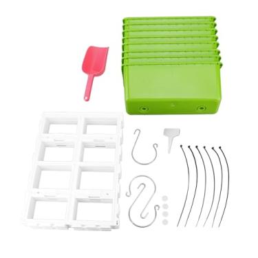 Imagem de Canteiros de flores levantadas na parede de parede vertical para a varanda Gardening Gardening feita de PP Abs Ambiental Friendly Materiais Projeto de Economia de Espaço (Verde claro)