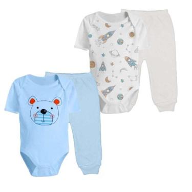 Imagem de Kit Roupa de Bebê Maternidade Verão 4 Pçs Body Curto e Mijão - Koala B