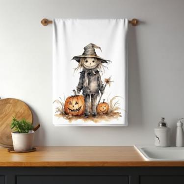 Imagem de Pano de Prato Atoalhado Halloween – 40x60cm – Estampa Divertida de Abóboras e Fantasmas – Secagem Rápida e Alta Absorção (Halloween 08)