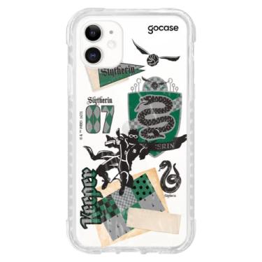 Imagem de Capa Anti Impacto Slim Gocase Compatível com iPhone 11 (6.1 Pol) (Harry Potter - Sonserina Patches)