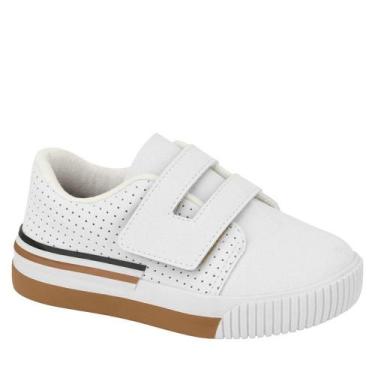 Imagem de Sapatênis Casual Infantil Menino Calce Fácil Molekinho, Branco, 26