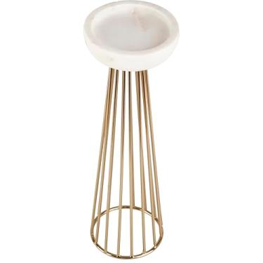 Imagem de Mikasa Suporte de vela de pilar de mármore e metal, 10 x 10 x 29 cm