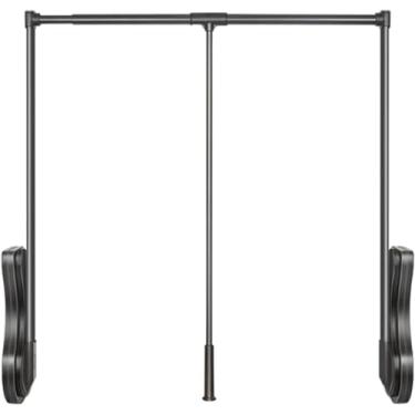 Imagem de Puxe Para Baixo A Haste Do Armário Ajustável Resistente 19-35.4in Guarda-roupa De Armário Lift Rails Cabide Para Pendurar Roupas Guarda-roupa Bar Organizador Siste, Coffee Color, 700-900mm