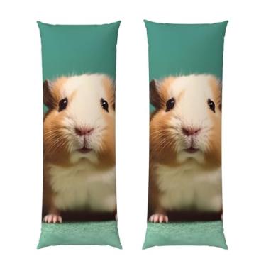 Imagem de Capa de travesseiro corporal com zíper ultramacia e refrescante, capa protetora respirável para cama de hamster fofa e estranha, capa de almofada decorativa para casa 50,8 cm x 137,2 cm