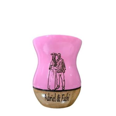 Imagem de Cuia rosa para chimarrão de madeira - DOSUL