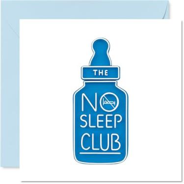 Imagem de Stuff4 New Baby Card Boy - No Sleep Club - Congratulations Newborn, Well Done Congrats, Welcome To The World Home Gifts, Cartões comemorativos de 145 mm para pais