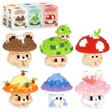 Imagem de HIGH GODO 6 Set Mushroom Animals Micro Building Block Set, Creative Ideals Mushroom Animal Building Kit for Adults, Party Favors for Kids Boys Girls 12+ (1956PCS)