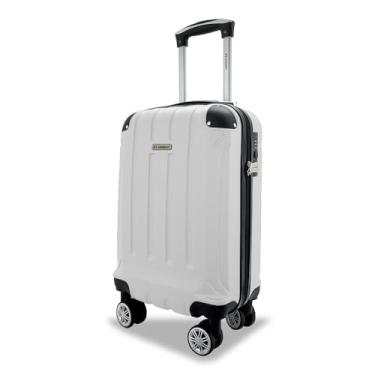 Imagem de Mala de Viagem Bordo 8kg Rígida ANAC Regulamentada Avião Medidas Aceitas Voos Rodinhas 360° (Branca A5MB)