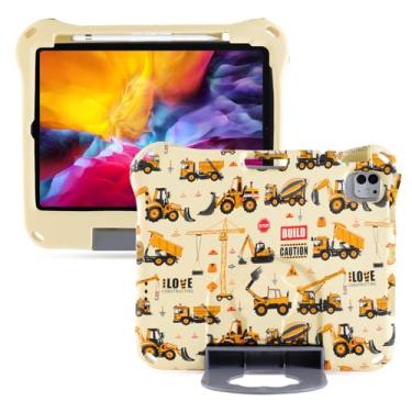 Imagem de Simicoo Capa para tablet infantil iPad Air 11 2024 para crianças, meninos e meninas, iPad Air 4ª 5ª 6ª geração de escavadeira, leve, espuma vinílica acetinada, à prova de choque, à prova de crianças