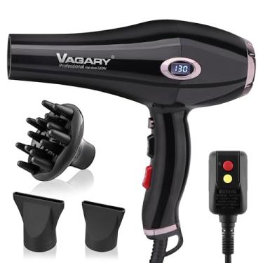 Imagem de VAGARY Professional Salon 2200w with Icd Display,Negative Ionic,Powerful AC Motor Blow Dryer,Low Noise Hair Dryers,2 Speeds and 2 Heat Settings 1 Cold Button