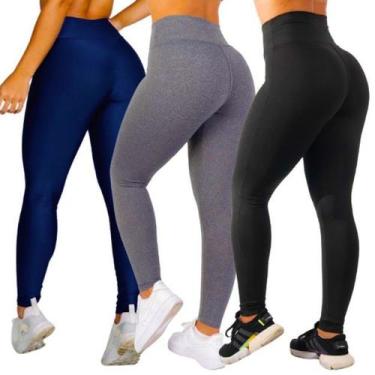 Imagem de Kit c/3 Calça Fitness Legging  Leg Corrida Treino Casual  NEUTRA 132 -