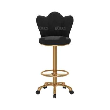 Imagem de ZzleoyuUUs-12 Barra de montagem fácil caixa ilha mesa cadeira de jantar mesa de jantar mesa sentado encosto alto leve luxo simples metal uso doméstico (preto)