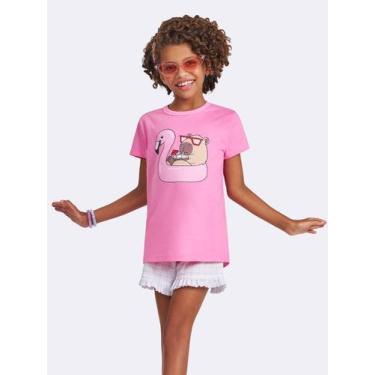 Imagem de Pijama Manga Curta Capy Summer - Veggi, Rosa, 10, Meninas