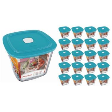 Imagem de Pote De Vidro Marinex Quadrado Alto Facilita C/ Tampa 1L 20Un - NADIR 