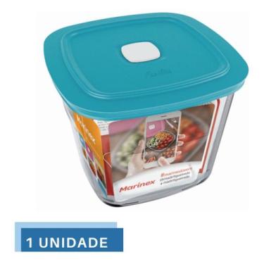 Imagem de 9 Potes Vidro Quadrado Alto Com Tampa Facilita Marinex 1L - NADIR FIGU