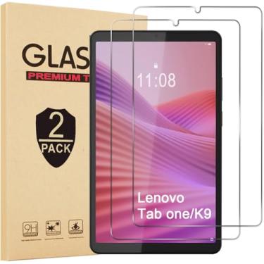 Imagem de Gjinniuk [Pacote com 2] Protetor de tela compatível com Lenovo Tab One/Tablet K9 8,7 polegadas 2025, protetor de filme de vidro temperado para tablet Tab One de 22.1 cm TB305FU antirriscos dureza 9H