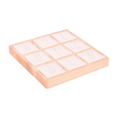 Imagem de FashionCha Bandeja porta-anéis, porta-brincos, suporte para abotoaduras, caixa de exibição de pulseiras, organizador de joias para gaveta, balcão, Bege