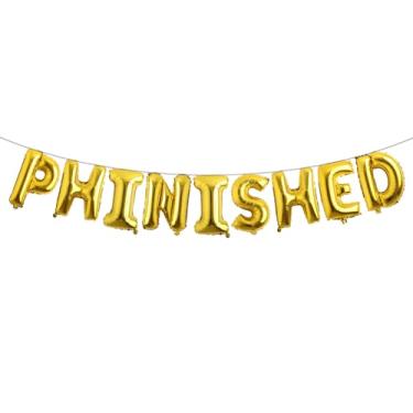 Imagem de Phinished Balloons, Ph.inisheD. Decorações de festa de formatura acabadas I'm Phinally Done para Ph.D. Grads and Survivors, Class of 2025 Parabéns Doctor Party Supplies, presente de doutorado (ouro