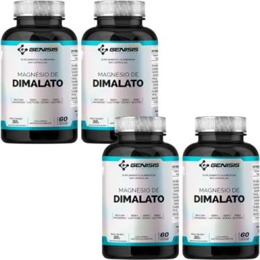 Imagem de Kit Com 4x Magnésio Dimalato Original Dimagnésio Malato
