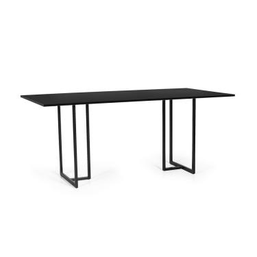 Imagem de Mesa De Jantar Retangular Industrial 6 Lugares 160x90cm Atos Preta - Straub Web