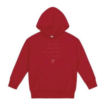 Imagem de Blusa Moletom Oversize Canguru Feminino Malwee Ref. 117721, Vermelho, 