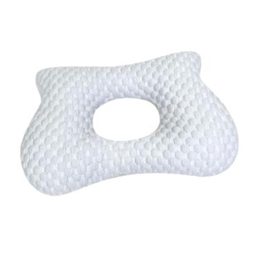 Imagem de Ｂｅｓｇａ Almofada para piercing de orelha portátil sem pressão capa removível respirável com furo almofada de orelha com furo para relaxar, Cinza 34cmx24cmx6cm