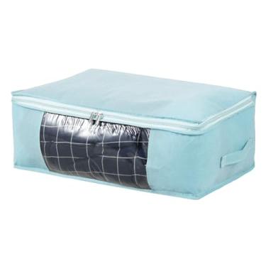 Imagem de Bolsa de armazenamento de roupas de grande capacidade, caixas de armazenamento de roupas, organizadores de armário dobráveis para edredons, cobertores, roupa de cama, dobrável com zíper resistente