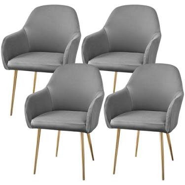 Imagem de Capas de cadeira de jantar, capa para cadeira de assento, design minimalista, à prova d'água, capas de assento para cadeiras de sala de jantar, conjunto de 4, capas protetoras de assento laváveis em