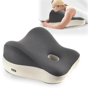 Imagem de Almofada de assento para alívio da dor no cóccix, travesseiro multifuncional, almofada de assento grande curvada integrada com memória para cadeira de escritório, almofada de assento ergonômica de