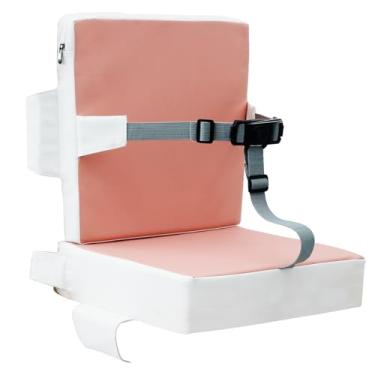 Imagem de Assento elevatório infantil antiderrapante com encosto e cintos de segurança, almofada de assento confortável à prova d'água para crianças em casa. (pó)
