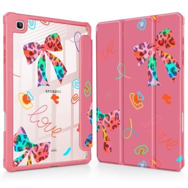 Imagem de Mektron Capa para Samsung Galaxy Tab S6 Lite 10,4 polegadas 2024/2022/2020 com suporte para caneta S, visualização em vários ângulos com capa à prova de choque, capa transparente + suporte de três