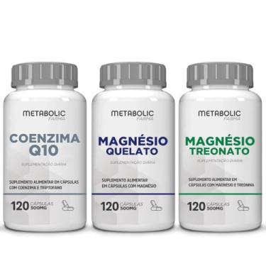 Imagem de Magnesio Treonato + Quelato Bisglicinato + Coenzima Q10 500Mg 120 Cápsulas - Metabolic Farma