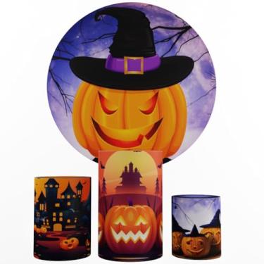 Imagem de Kit Decoração Festa, Painel Halloween + Trio Capas De Cilindros