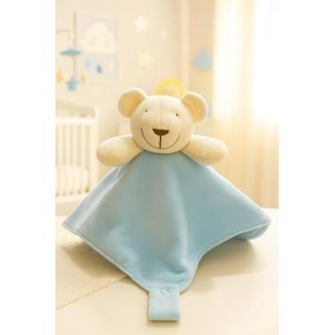 Imagem de Naninha de Pelúcia para Bebê, Bichinho de Pelúcia Macio Cobertor de Segurança Recem Nascido Ursinho Azul