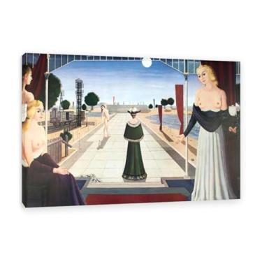 Imagem de Paul Delvaux Impressão La Grande Allée pintura em tela famosa pôsteres de arte surrealismo imagem de arte de parede para decoração de escritório doméstico presente exclusivo 90 x 60 cm (36 x 24
