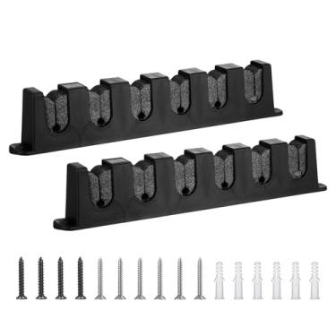 Imagem de Snugrance 2 suportes de vara de pesca para barco de pesca, montagem na parede, suportes horizontais de 34 cm, espuma vinílica acetinada, porta de garagem, barco, acessórios para vara, preto
