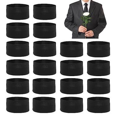 Imagem de Kakalote 20 peças de faixa de braço de luto, braçadeira funeral elástica ajustável, braçadeira de corrida para caminhada, caminhada e ciclismo (preta, 20 peças)