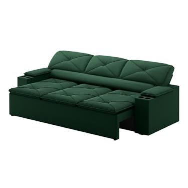 Imagem de Sofá Reclinável e Retrátil Pop 3 Lugares Verde Netsofas