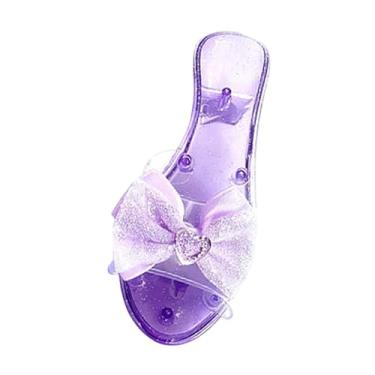 Imagem de KiBcsLic Sandálias de salto alto gelatinosas para crianças, para colecionadores de meninas, decoração, sapato de princesa sem cadarço para lembrancinhas de, Roxo