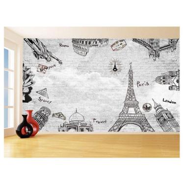 Imagem de Papel De Parede 3D Artepontos Turísticos Mundo 3,5M Tra81