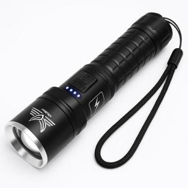 Imagem de Lanterna Tática LED Super Potente Recarregável USB. Com Zoom, 3 Modos 