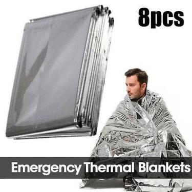 Imagem de Cobertores de emergência 8pcs 1/4/8pcs segurança de sobrevivência ao a