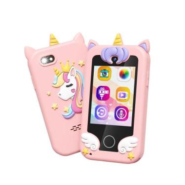 Imagem de Smartphone de brinquedo Kikapabi Fake Play Unicorn com música de 3 a 8