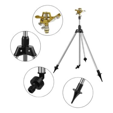 Imagem de Irrigador Jardim Giratório Circular Engate Rápido Tripé 12M