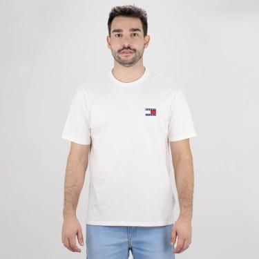 Imagem de Camiseta Tommy Bandeira Bordada Off White - Masculino-Masculino