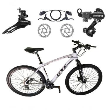 Imagem de Bicicleta Aro 29 Gti Roma 21v Câmbios Shimano Freio Disco Hidráulico Alumínio Garfo Suspensão - Branco Tam.17