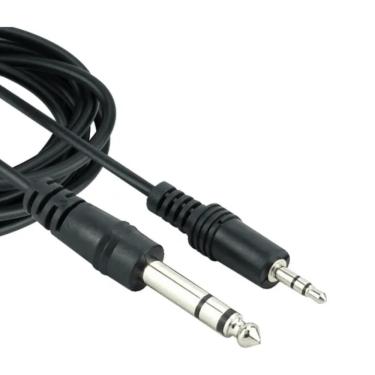 Imagem de Cabo P2 para P10 Estéreo 3m Profissional Áudio Adaptador