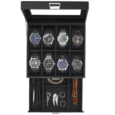 Imagem de Estojo de relógio ProCase de 8 slots com gaveta para homens e mulheres