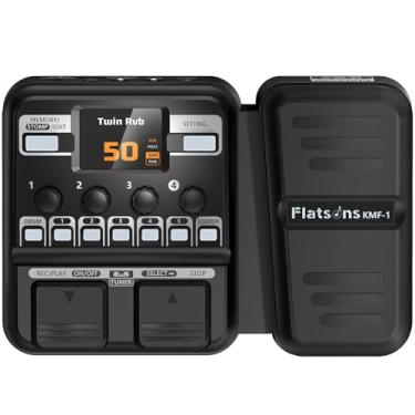 Imagem de flatsons Pedal De Guitarra Multiefeitos Kmf-1, Processador Elétrico 18 Amp/Caixa Com 77 Efeitos, 42 Ritmos Bateria, Entrada Auxiliar, Distorção, Afinador Reverberação, Looper Wah Para Ambientes Inte