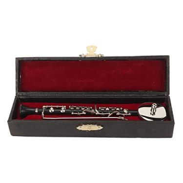 Imagem de Miniatura de Clarinete Modelo Requintado Simulado Realista Mini Réplica de Instrumento Musical para Amantes de Músicos de Plástico ABS 15 cm com Caixa de Presente com Suporte